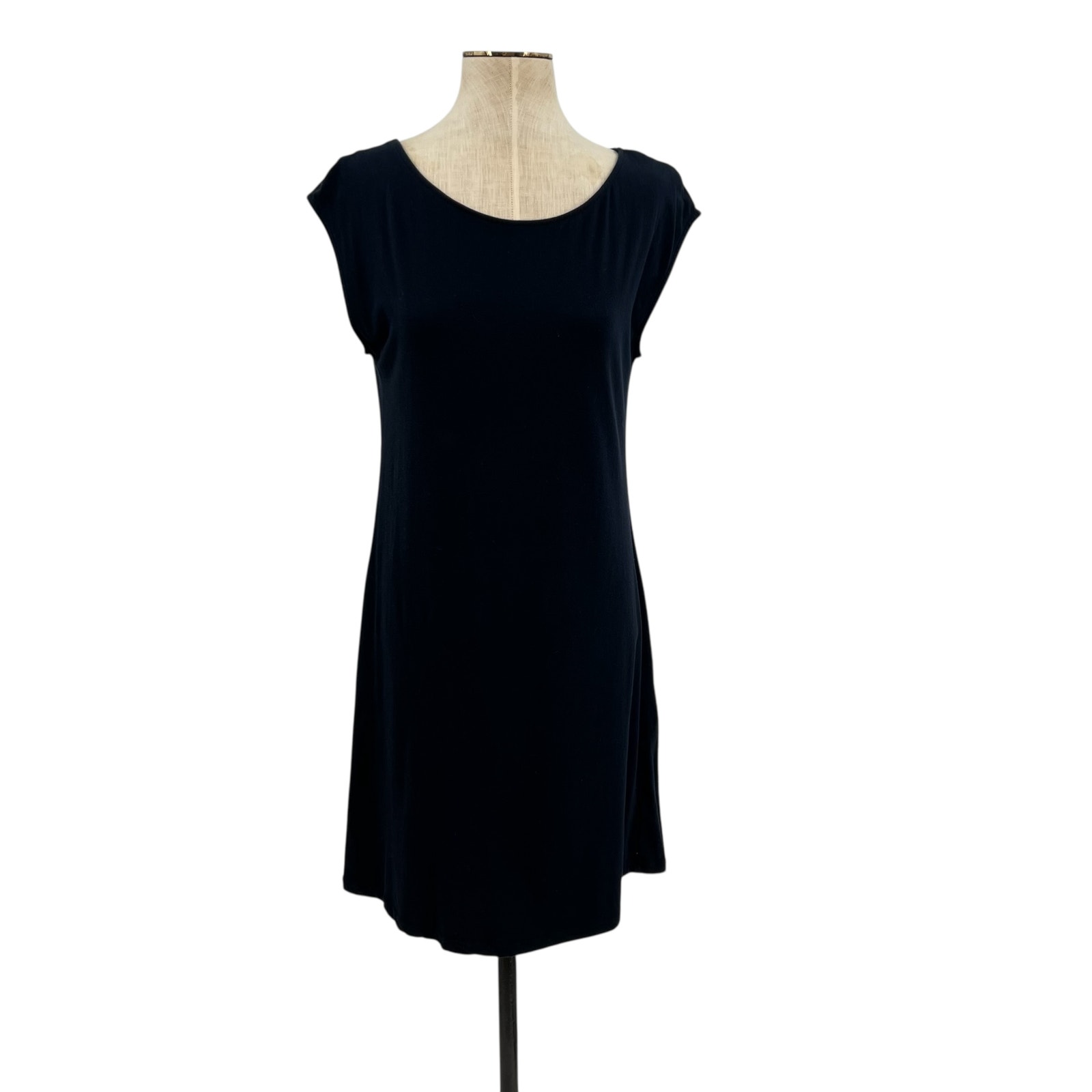 James Perse Tee Shirt Dress Short Sleeve Cotton Navy Blue Size 3 Large